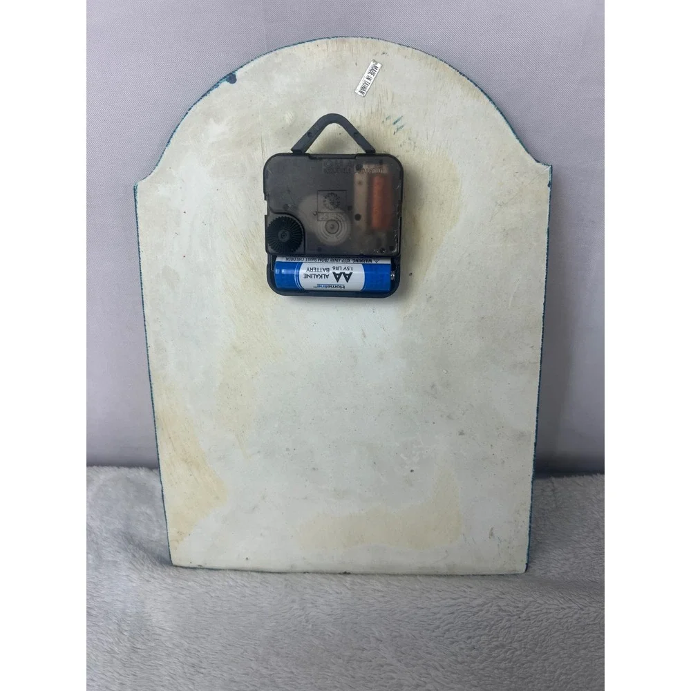Vintage Teddy Bear‎ Family 3D Resin Wall Clock Nursery Decor Blue Cream 8x6
